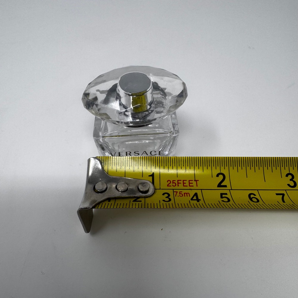 Versace Bright Crystal Miniature Perfume Bottle Collectible Clear Glass 1.75in